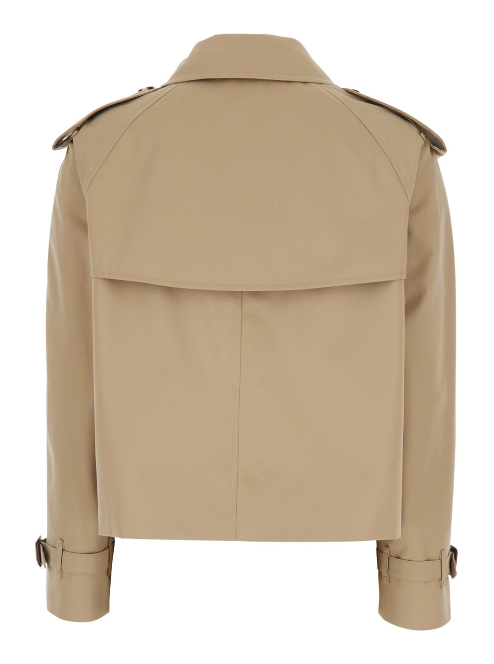 Burberry Women 'Haltye' Beige Double-Breasted Short Trench Coat With Classic Collar And Side Pockets In Cotton Woman