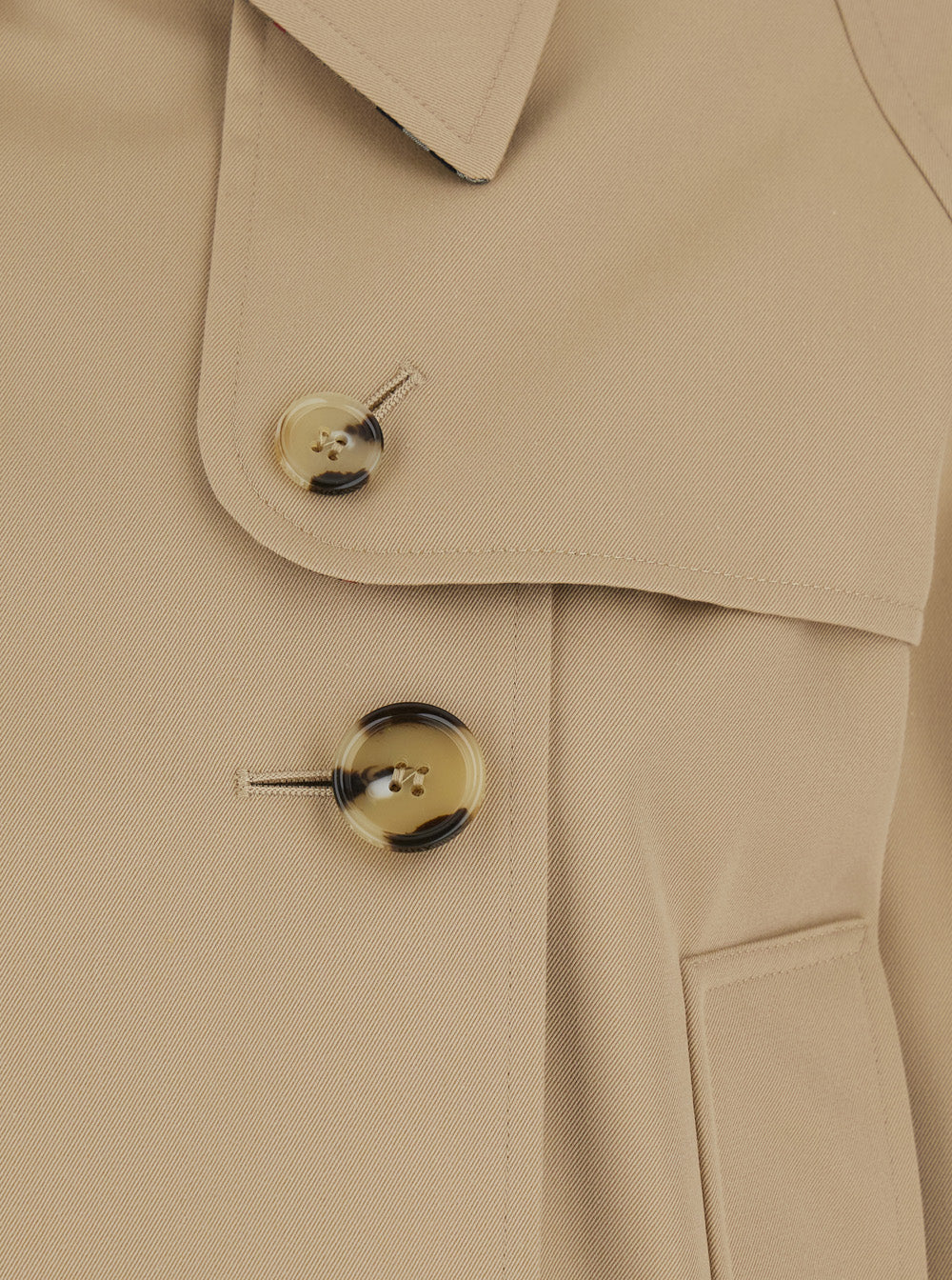 Burberry Women 'Haltye' Beige Double-Breasted Short Trench Coat With Classic Collar And Side Pockets In Cotton Woman