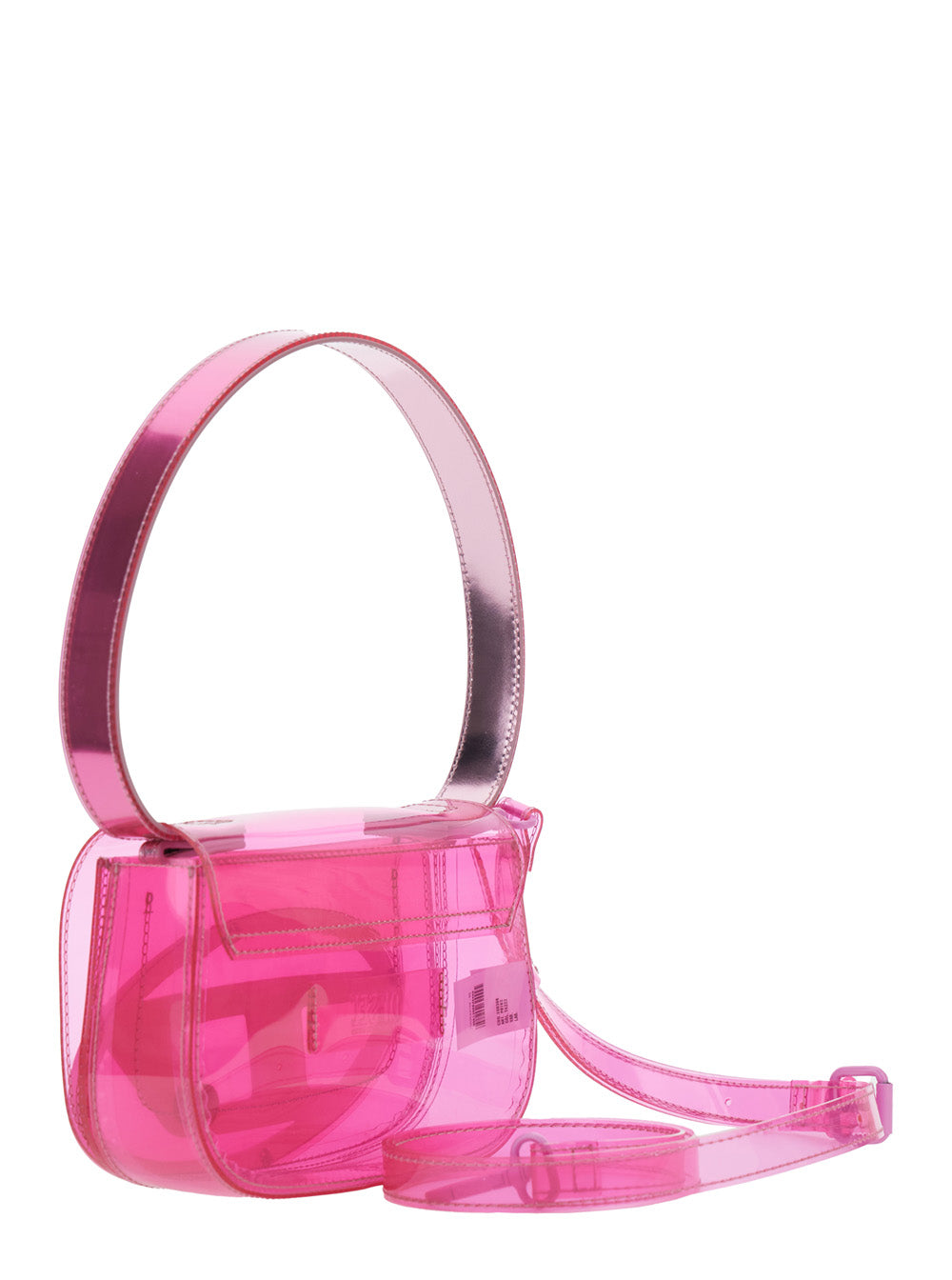 Diesel Women '1Dr' Pink Crossbody Bag With Oval D Patch And Semi-Transparent Design In Fabric Woman