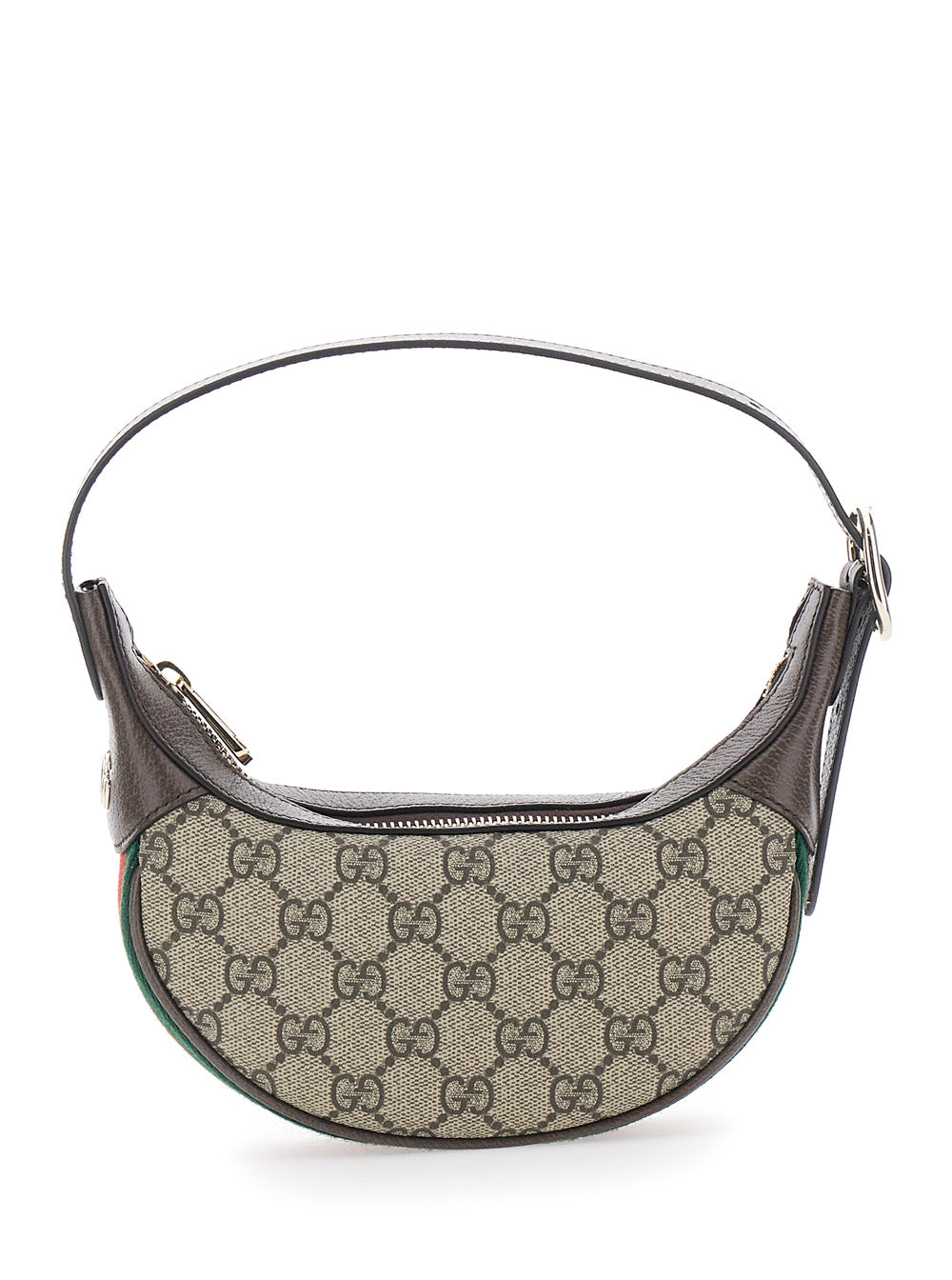 Gucci Women 'Ophidia' Beige Mini Bag With All-Over Gg Motif And Web Band In Fabric Woman