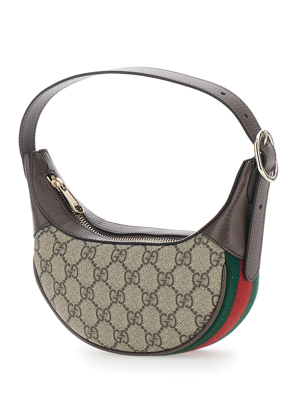 Gucci Women 'Ophidia' Beige Mini Bag With All-Over Gg Motif And Web Band In Fabric Woman