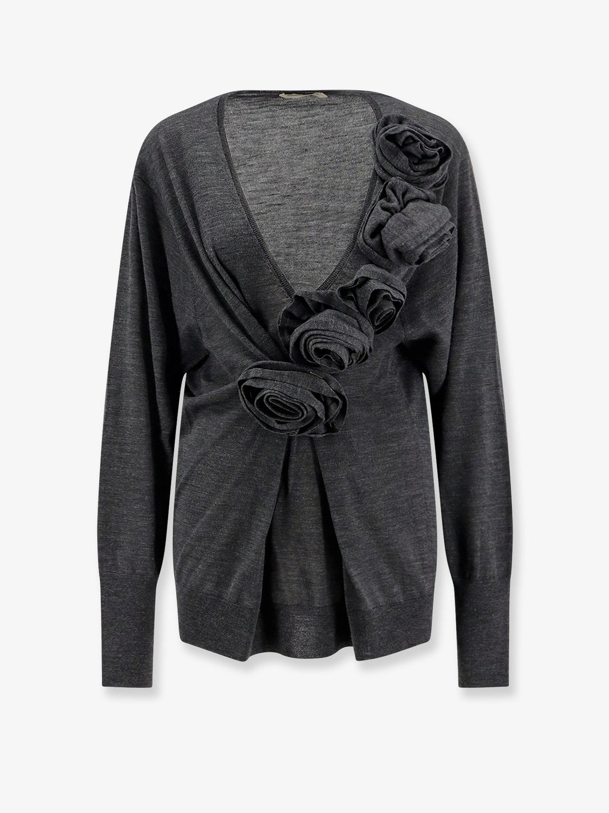 Alberta Ferretti Women Virgin Wool Sweater With Ruffles