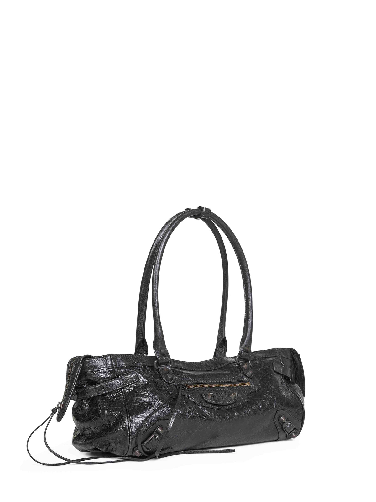 Balenciaga Women Black Le City East-West Shoulder Bag