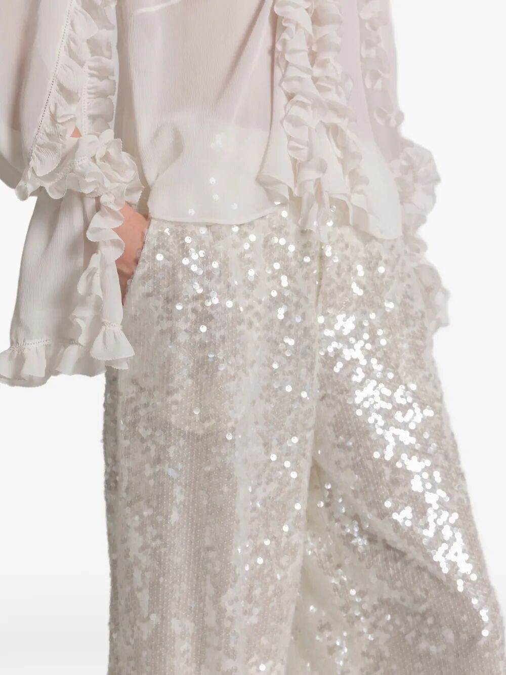 Alberta Ferretti Women Wide Leg Sequins Trousers