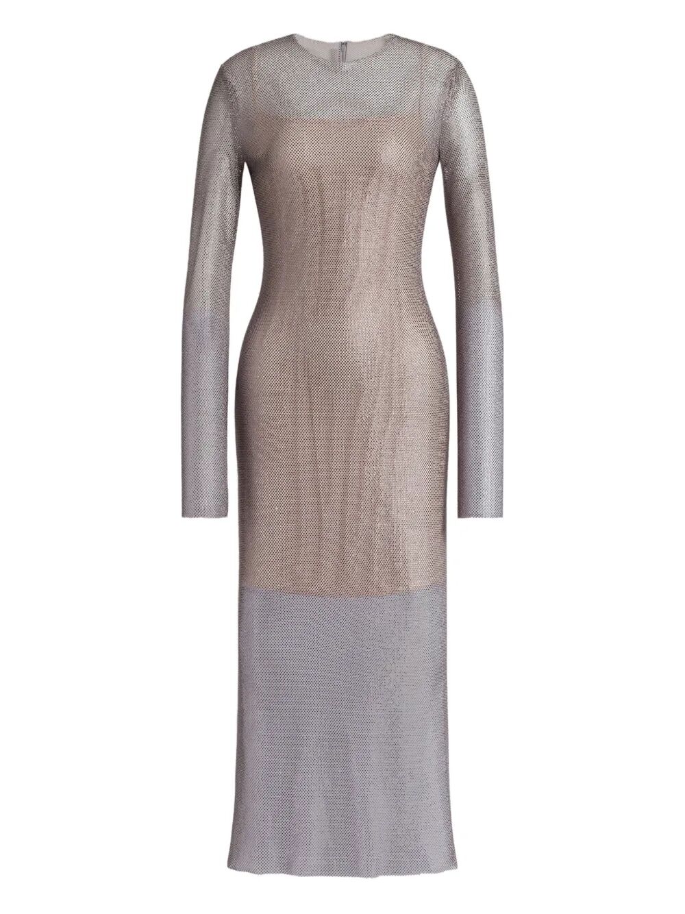Alberta Ferretti Women Crystals Net Midi Dress