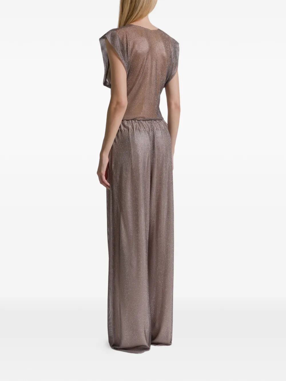 Alberta Ferretti Women Crystals Net T-Shirt