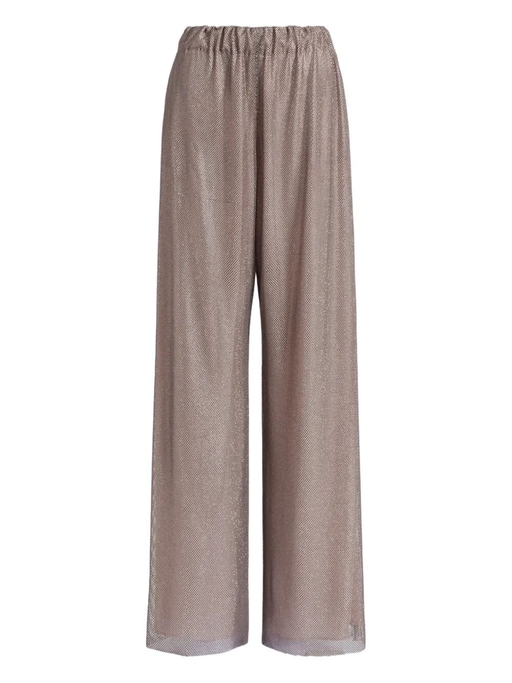 Alberta Ferretti Women Wide Leg Crystals Net Trousers