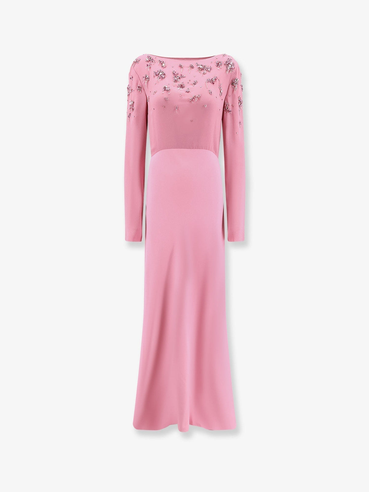Alberta Ferretti Women Viscose Long Dress With Silk Top With Sequins