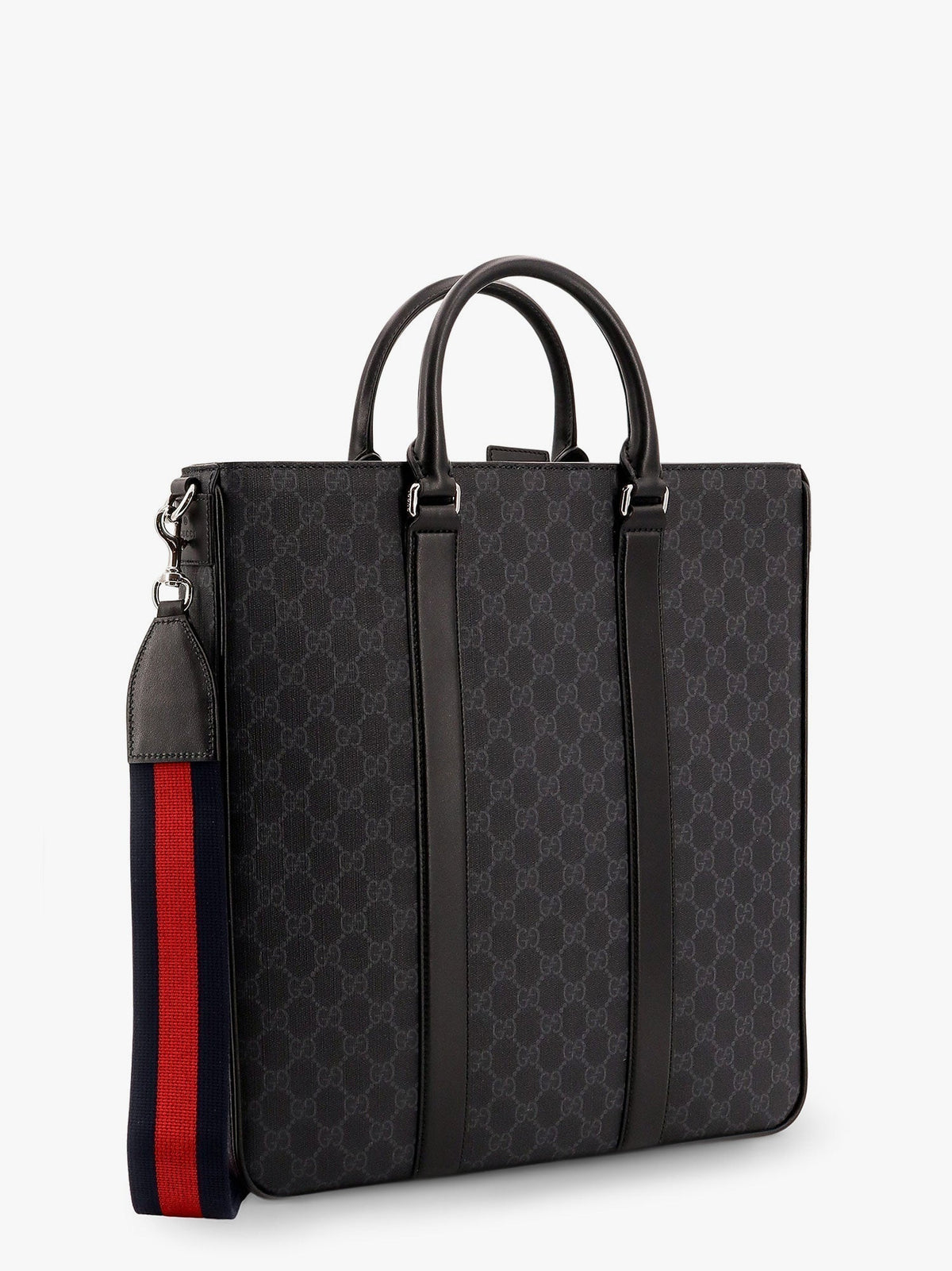 Gucci Men Gg Supreme Fabric Shopping Bag With Shoulder Strap