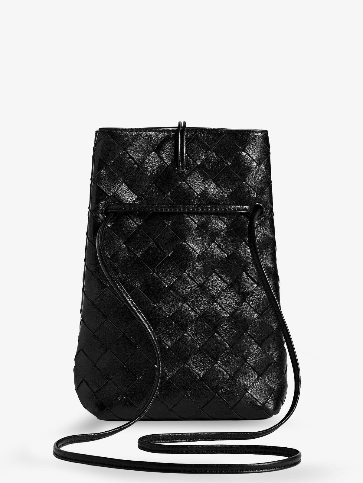 Bottega Veneta Women Andiamo Leather Smartphone Pochette With Intrecciato Motif