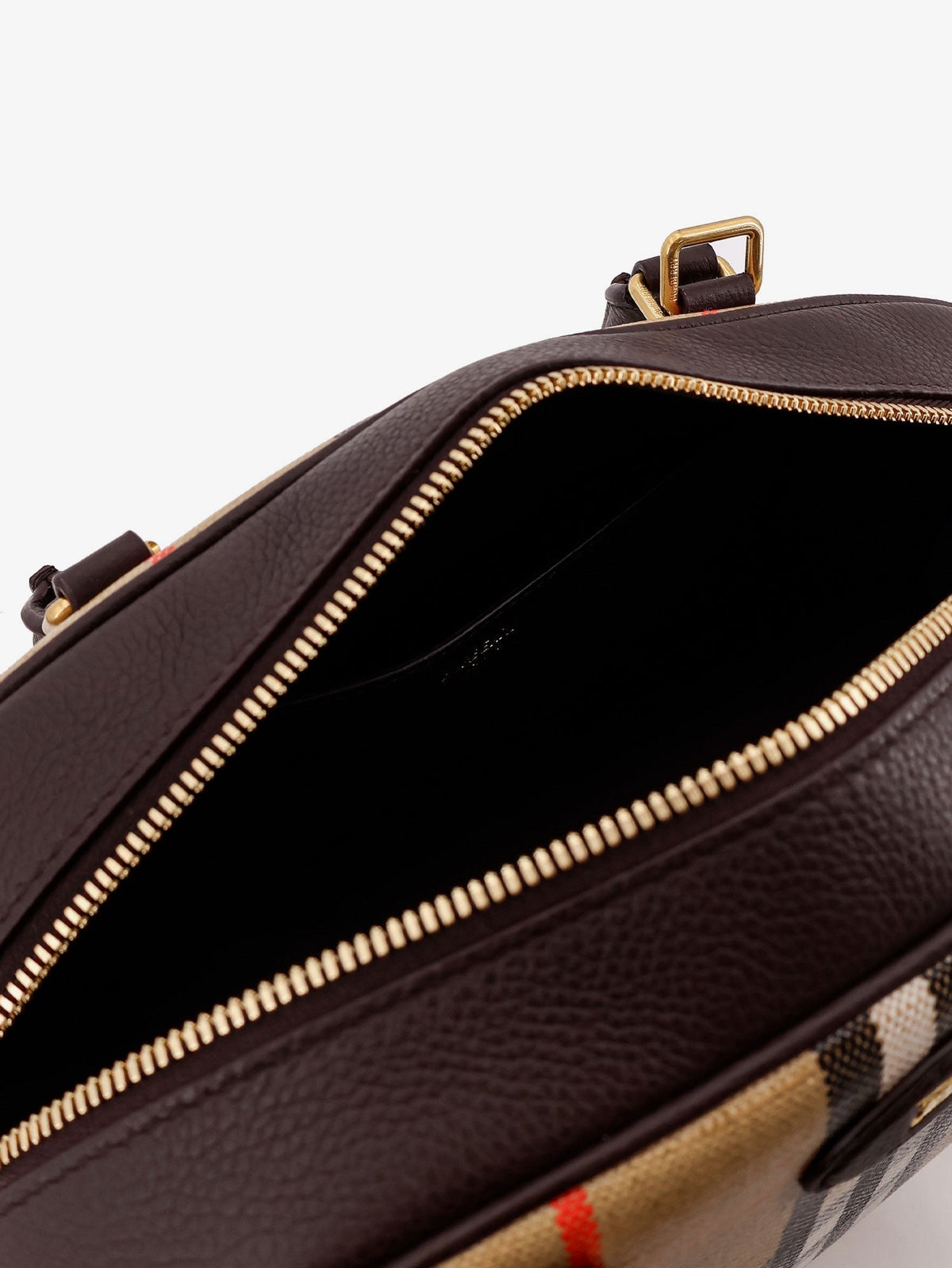 Burberry Women Coated Canvas Crossbody Bag With Check Pattern