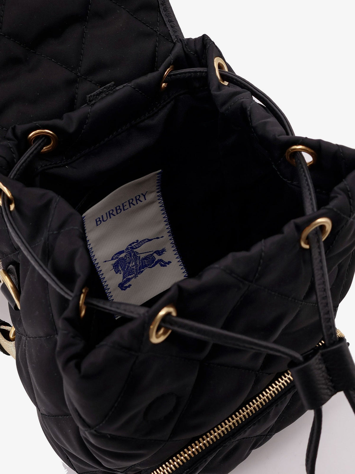 Burberry Women Nylon Backpack With Leather Logo Patch