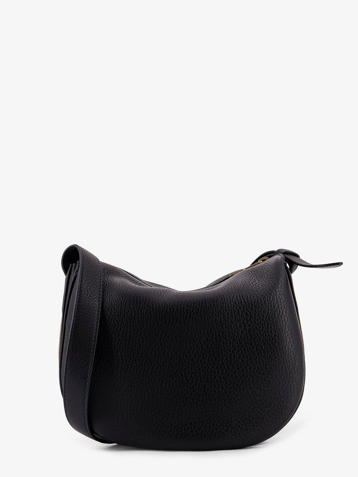 Burberry Women Hammered Leather Crossbody Bag With Logo Patch