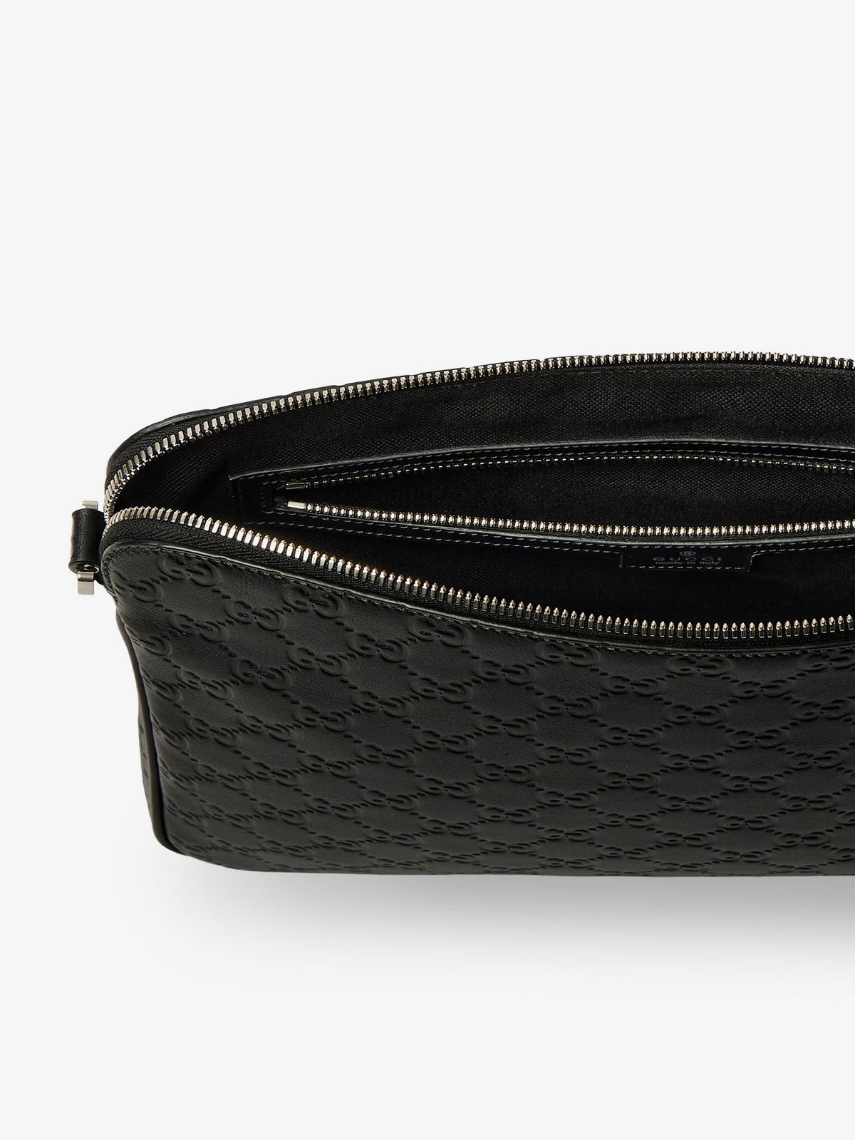 Gucci Men Gg Emblem Leather Crossbody Bag