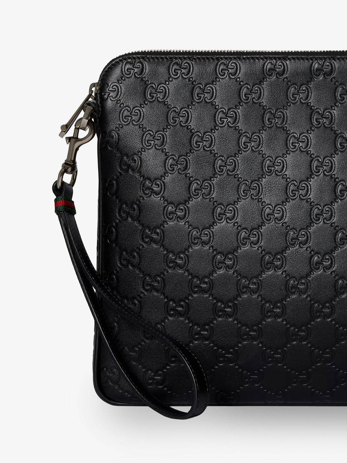 Gucci Men Gg Emblem Leather Crossbody Bag