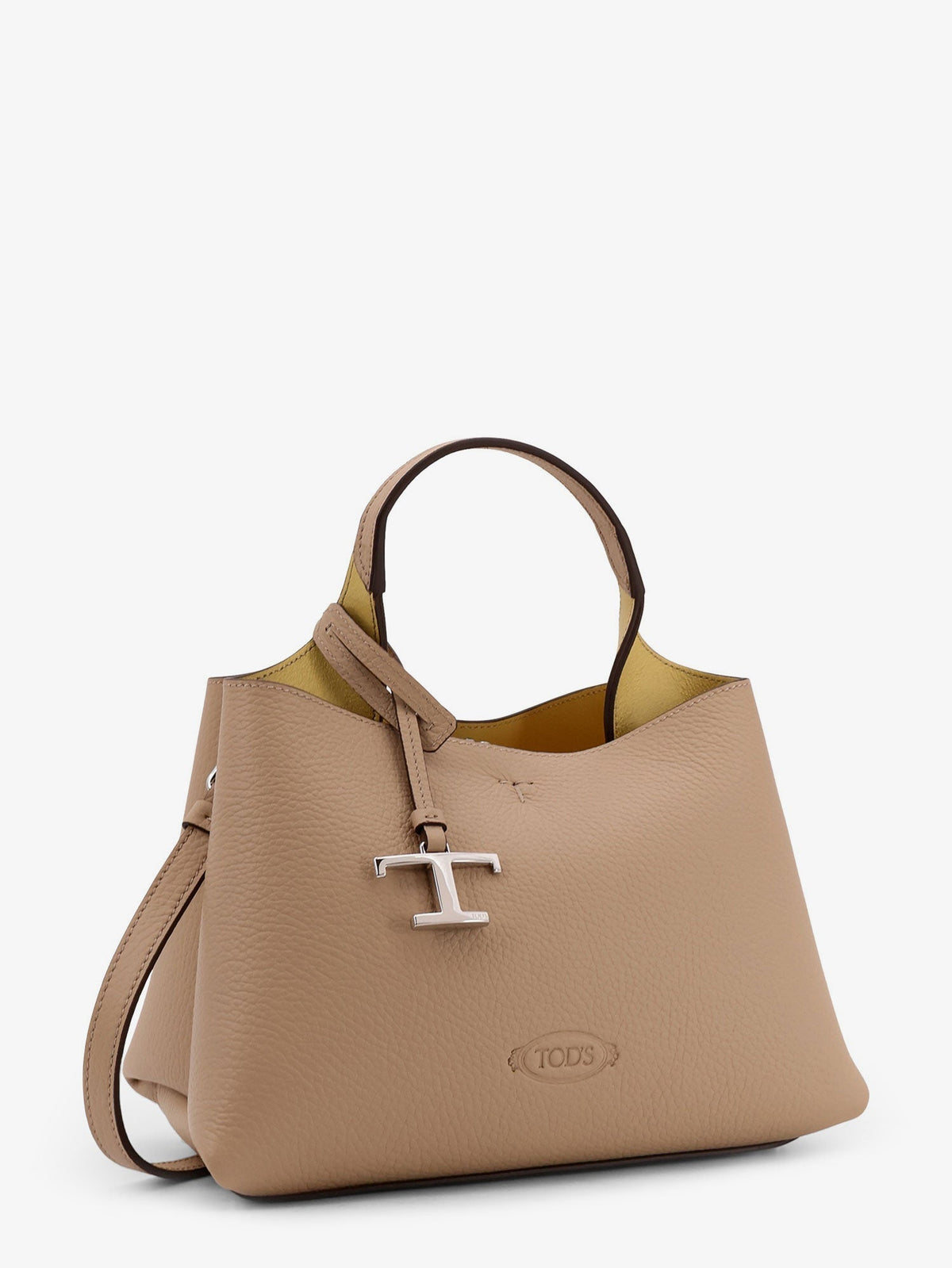 Tod's Women Leather Shoulder Bag With Metal T-Timeless Logo
