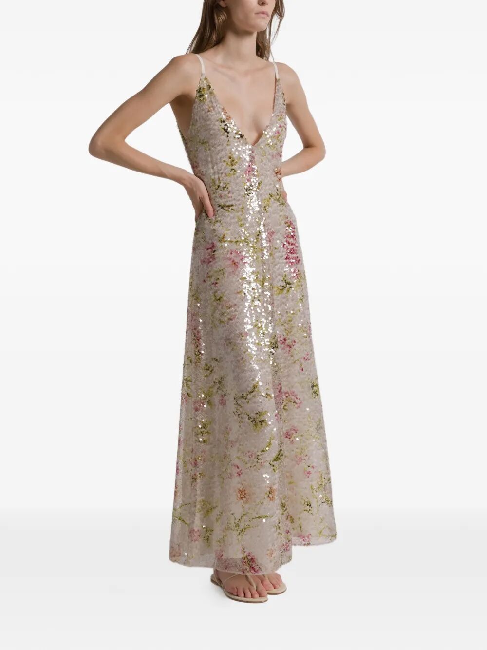 Alberta Ferretti Women Printed Sequins Long Dress