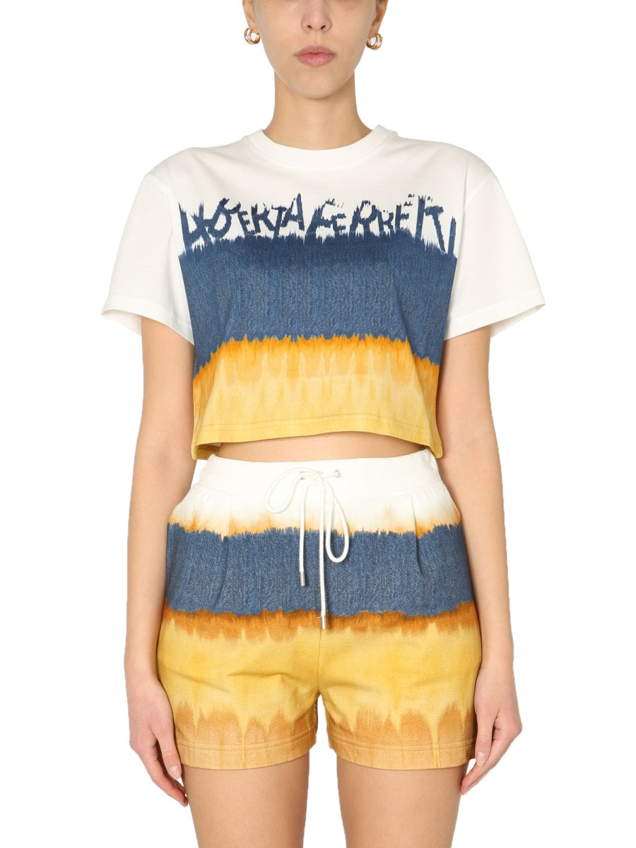 Alberta Ferretti Women Cropped Printed T-Shirt