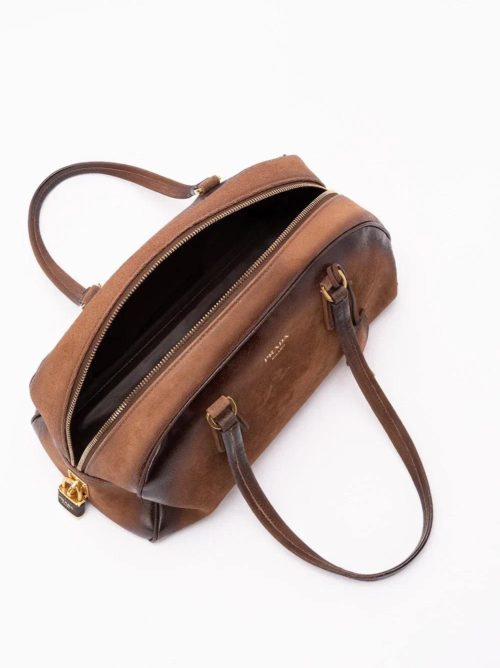 Prada Women Suede `Bowling` Bag