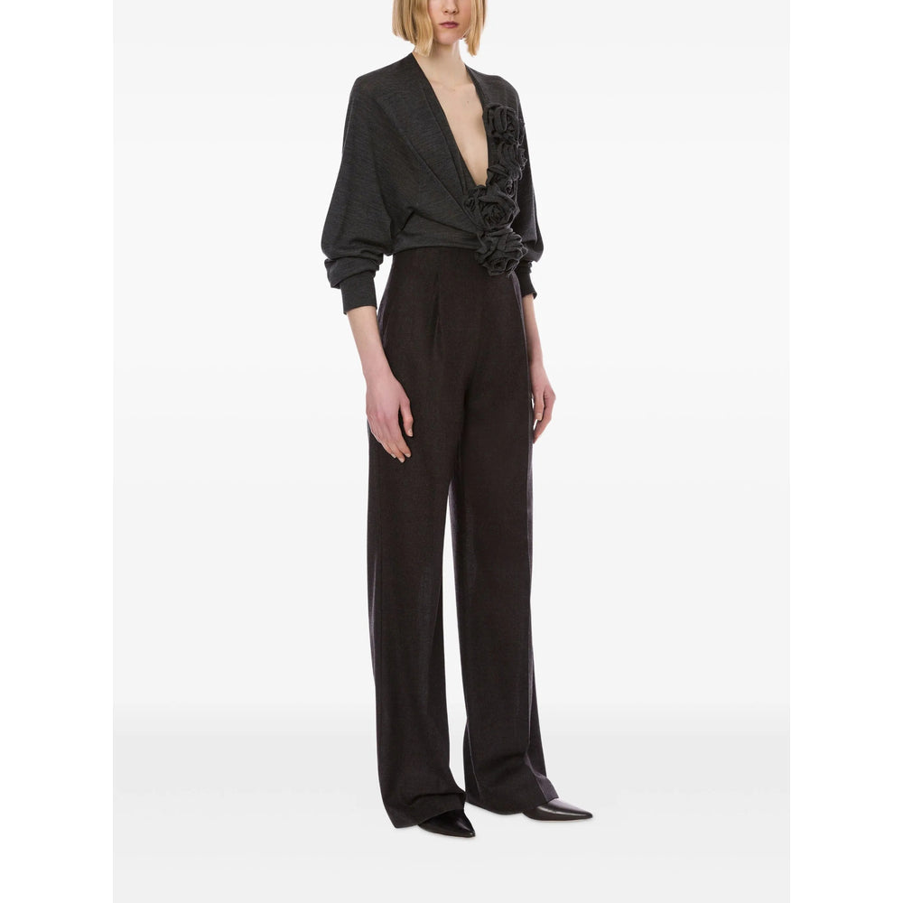 Alberta Ferretti Grey Trousers - High-Waisted Trousers Women