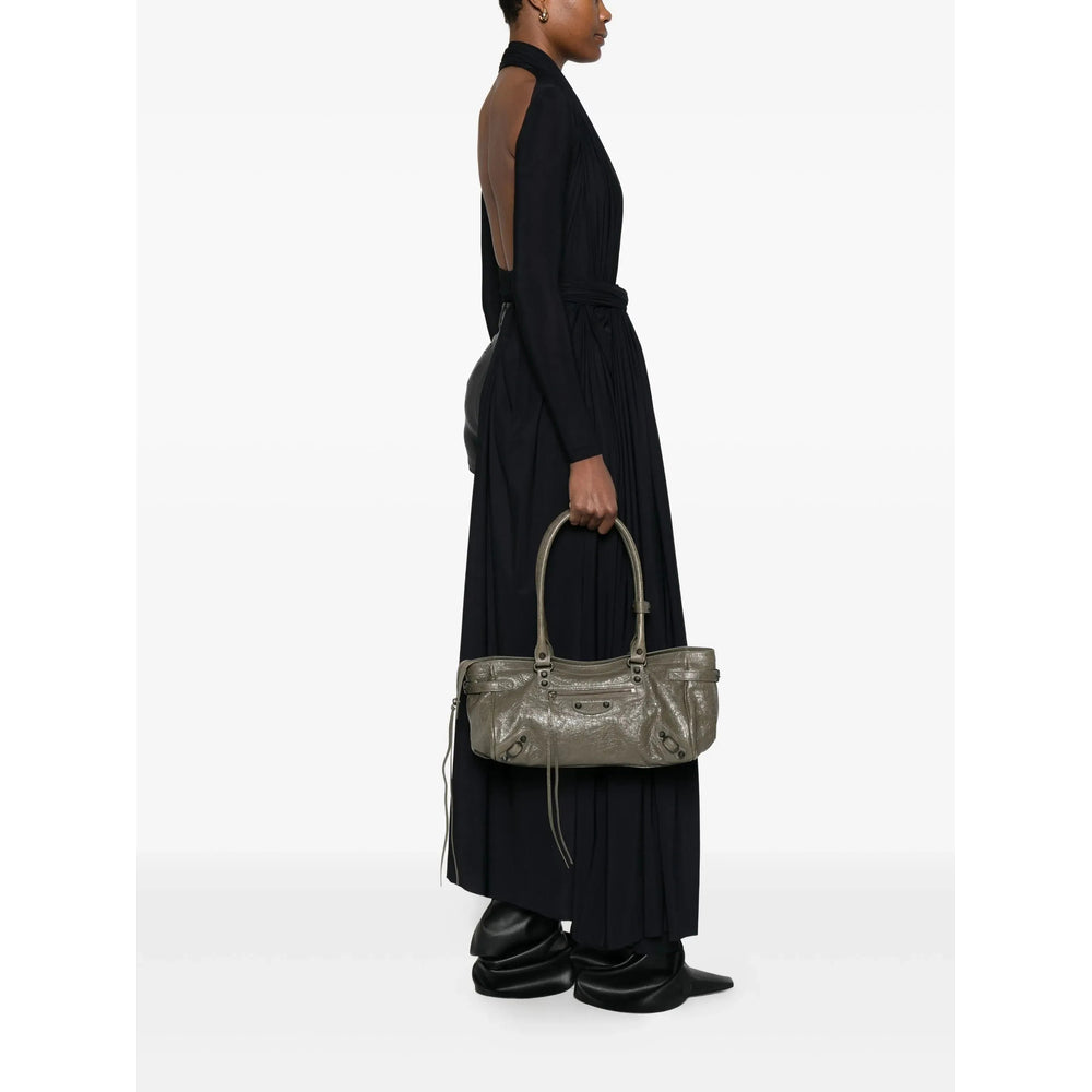 Balenciaga Women Army Green Le City East-West Shoulder Bag