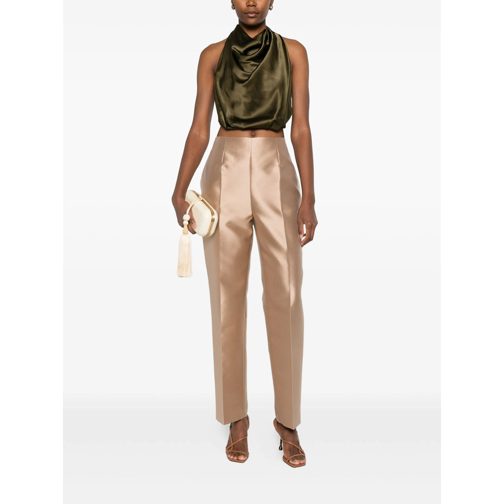Alberta Ferretti Neutrals Trousers - High-Waisted Trousers Women