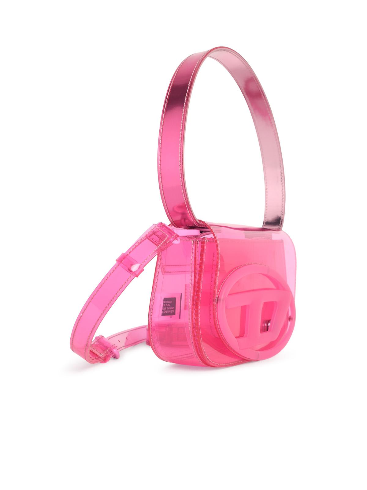 Diesel Iconic '1Dr Shoulder Bag In Fuchsia Transparent Tpu Women