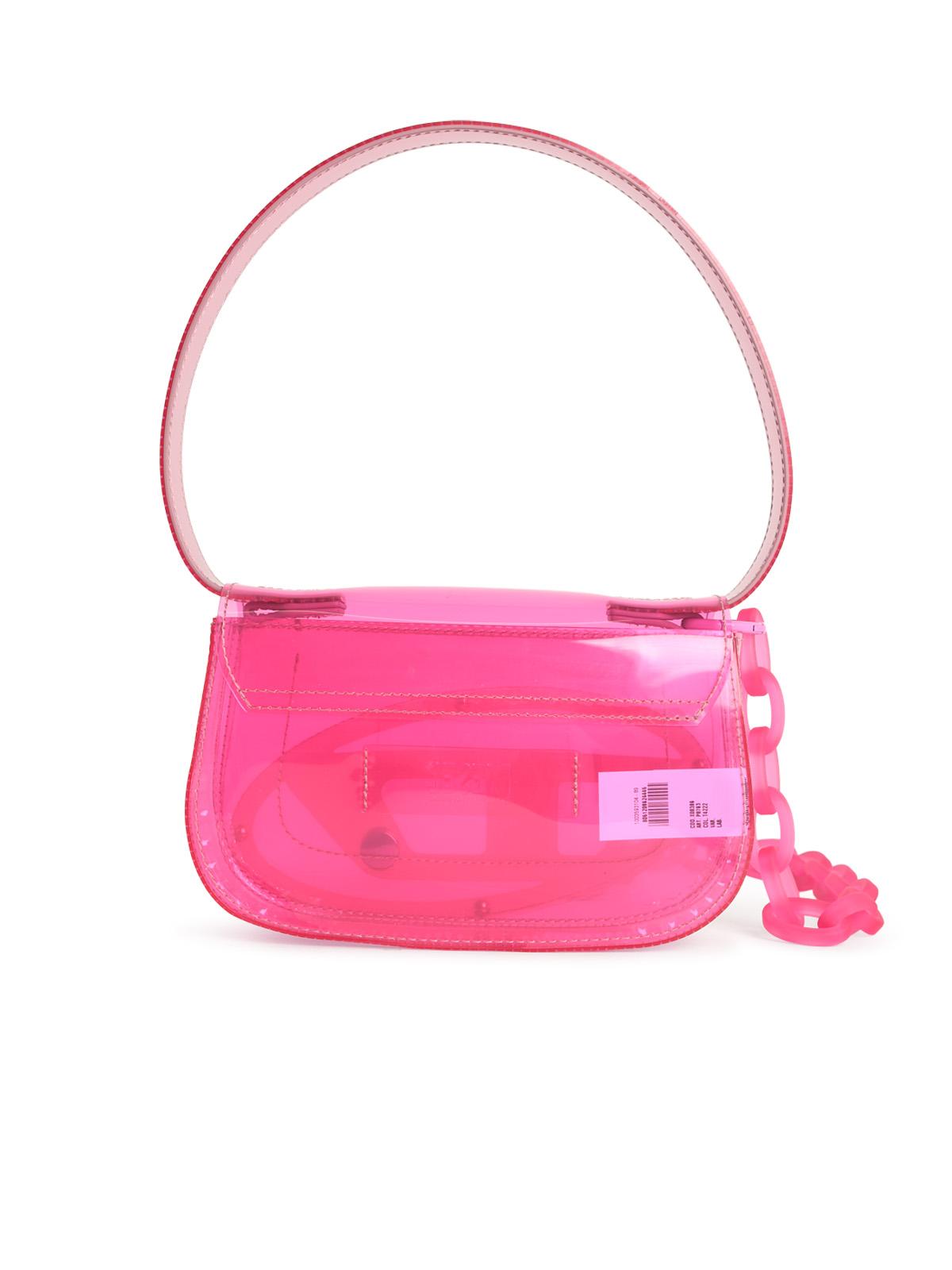 Diesel Iconic '1Dr Shoulder Bag In Fuchsia Transparent Tpu Women