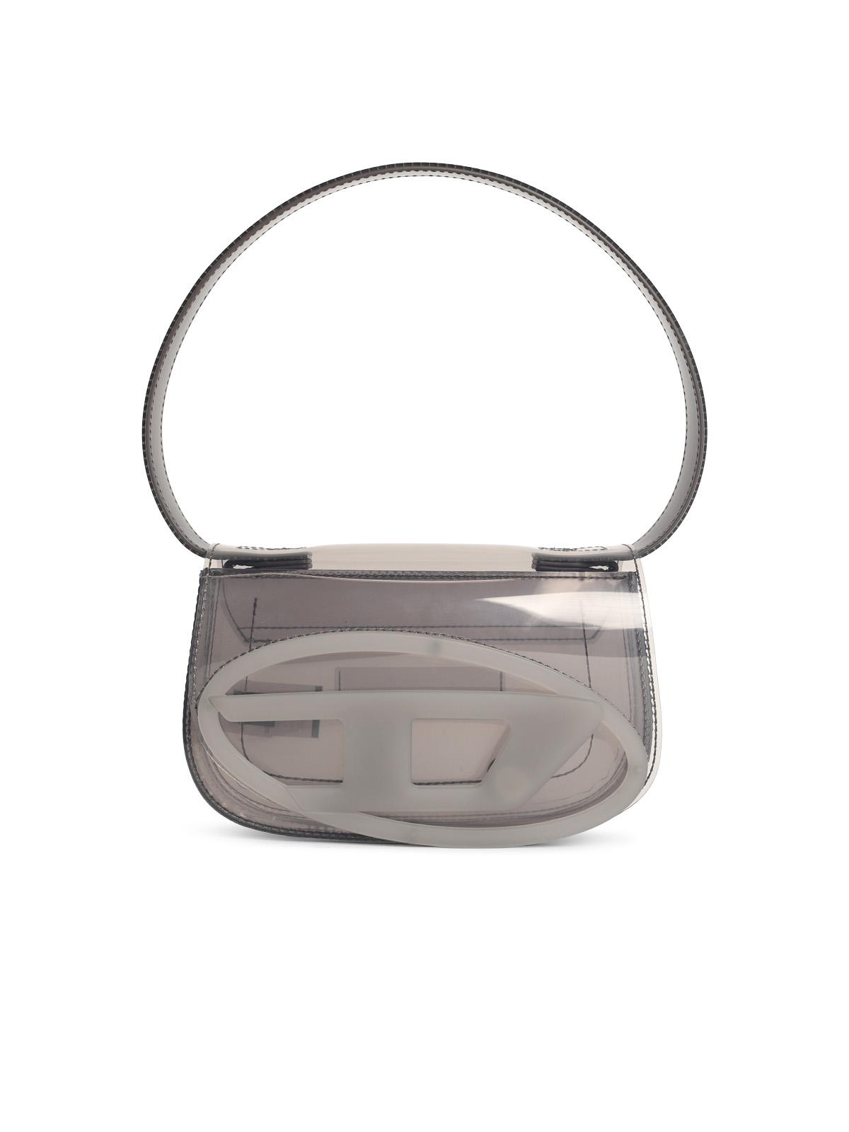 Diesel Iconic '1Dr Shoulder Bag In Silver Transparent Tpu Women