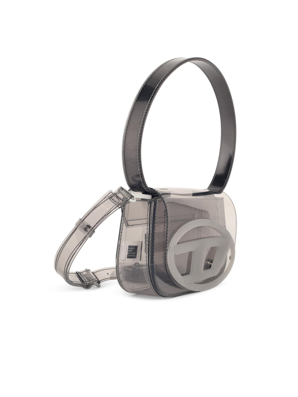 Diesel Iconic '1Dr Shoulder Bag In Silver Transparent Tpu Women