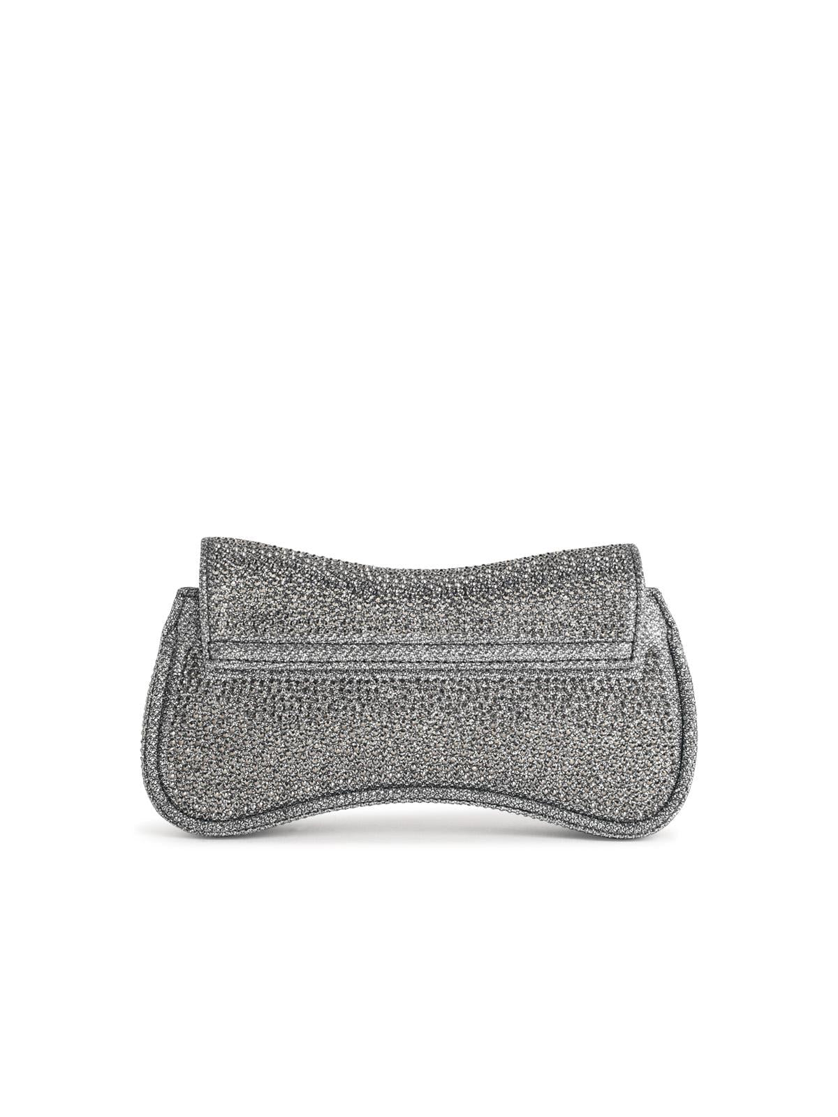 Diesel 'Play' Clutch In Silver Glitter Fabric Women