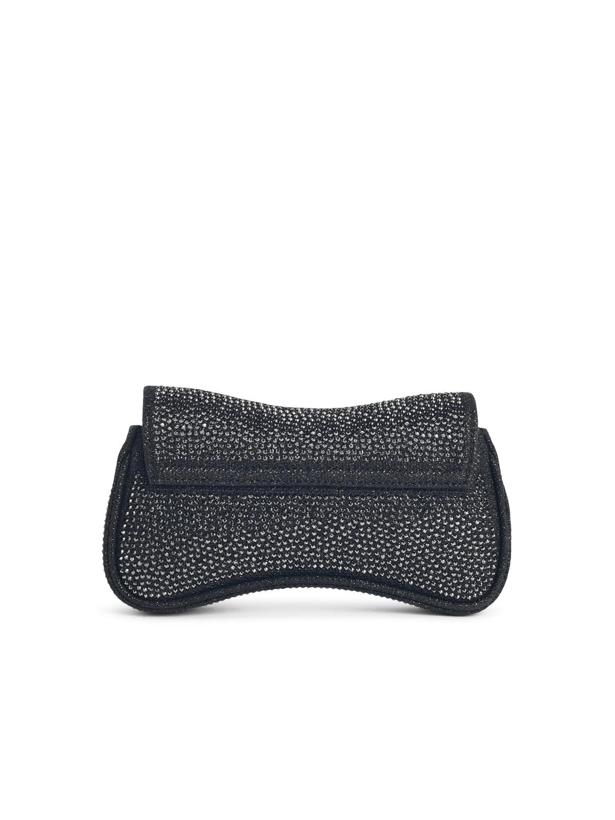 Diesel 'Play' Black Glitter Fabric Clutch Women