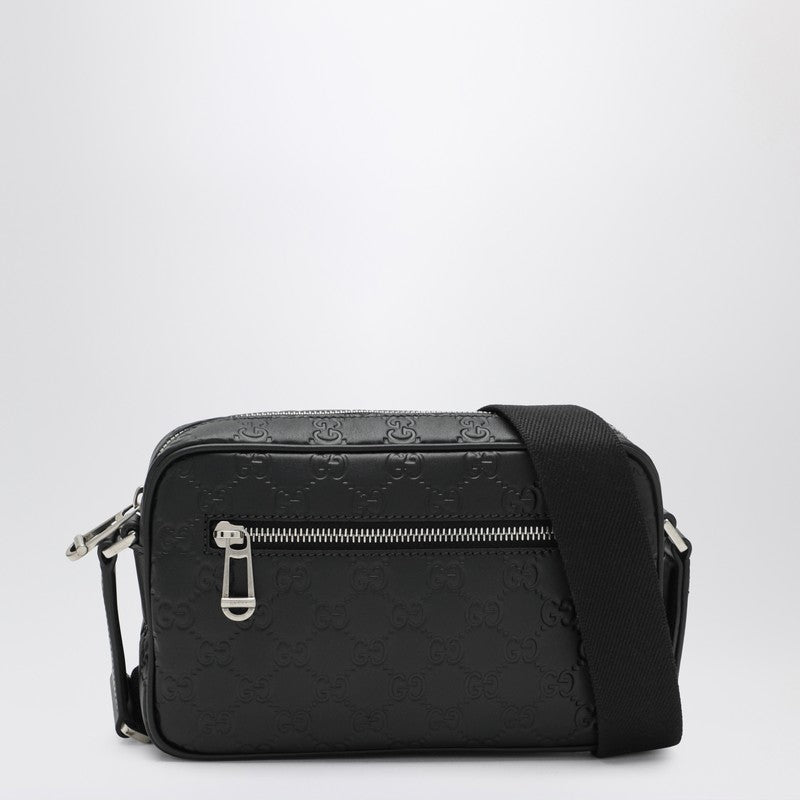 Gucci Small Black Gg Emblem Shoulder Bag Men