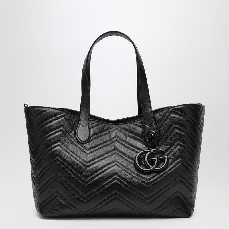 Gucci Medium Black Gg Marmont Shopping Bag Women