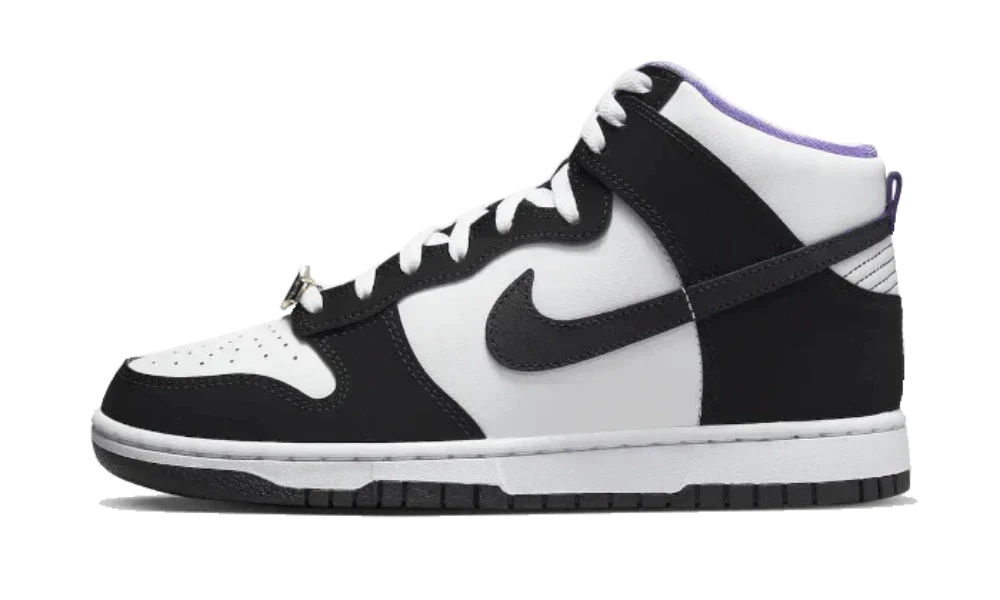 Nike Dunk High Shoes Black White Action Grape EMB World Champ