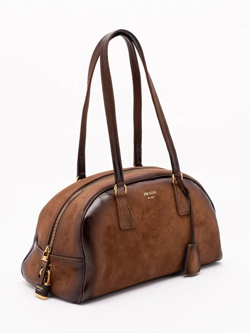 Prada Women Suede `Bowling` Bag