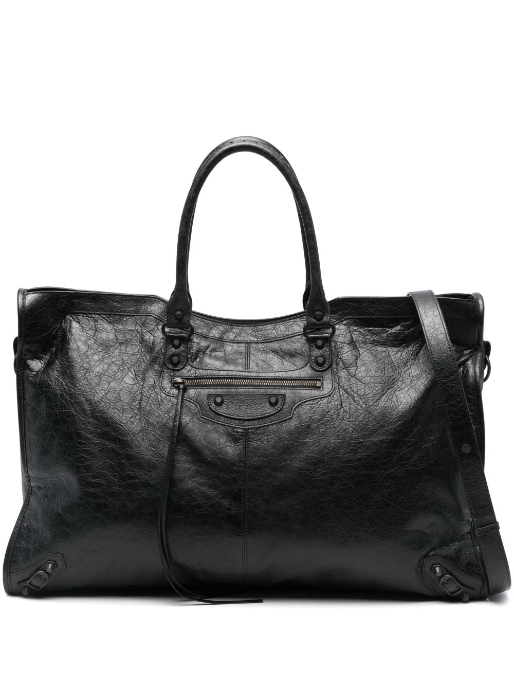 Balenciaga Men City Travel Leather Tote Bag