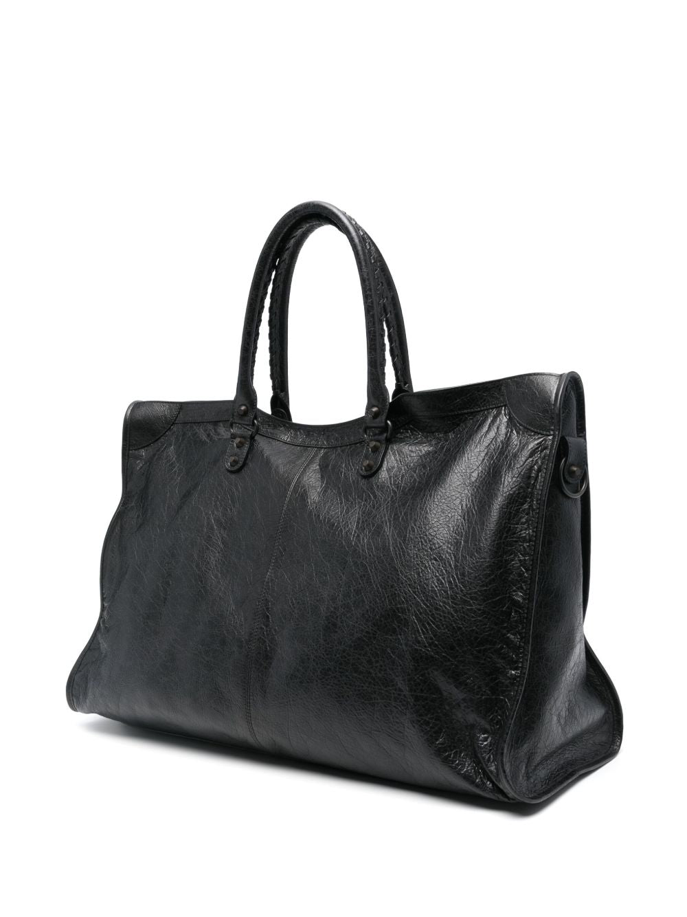Balenciaga Men City Travel Leather Tote Bag