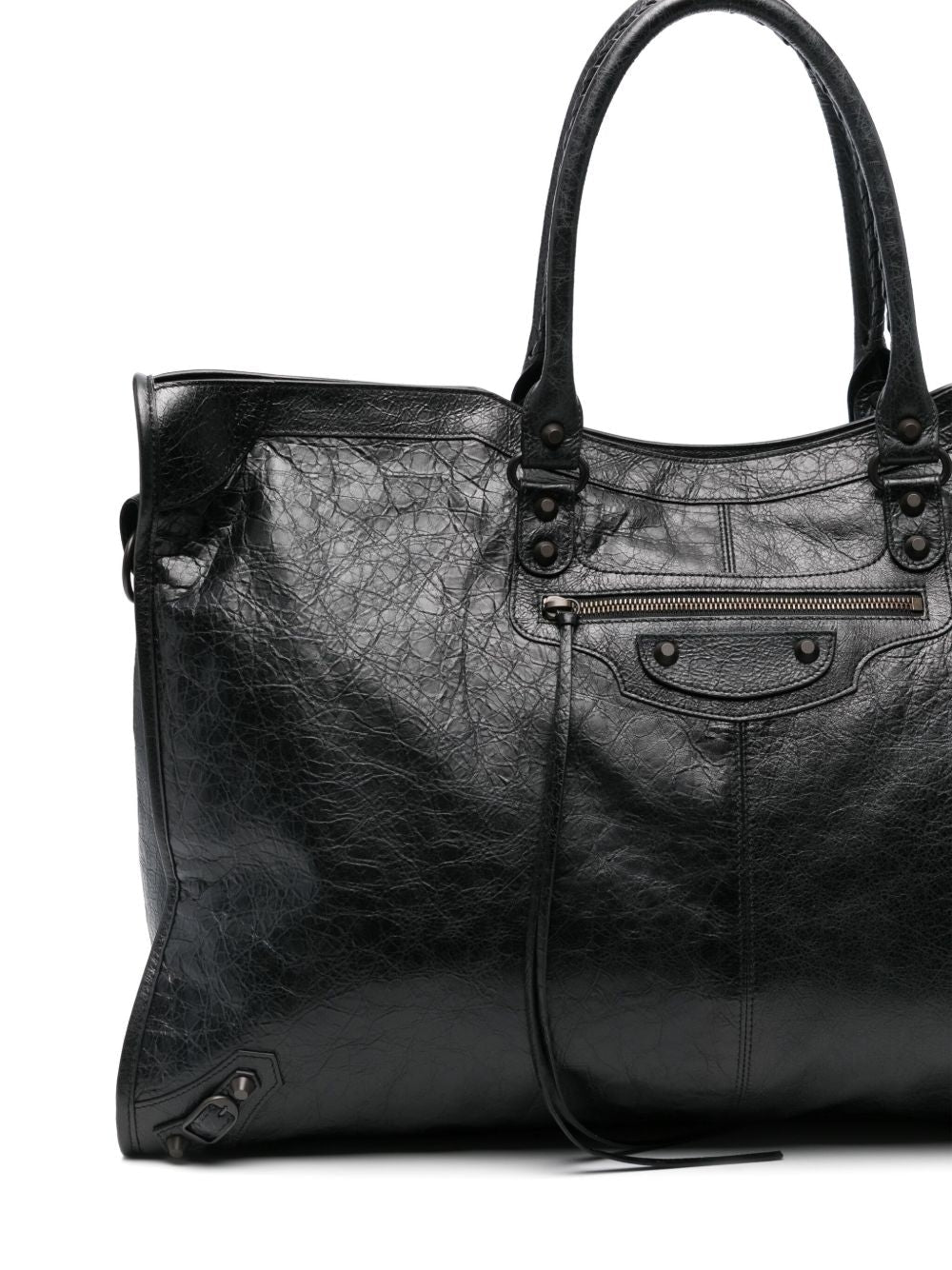 Balenciaga Men City Travel Leather Tote Bag