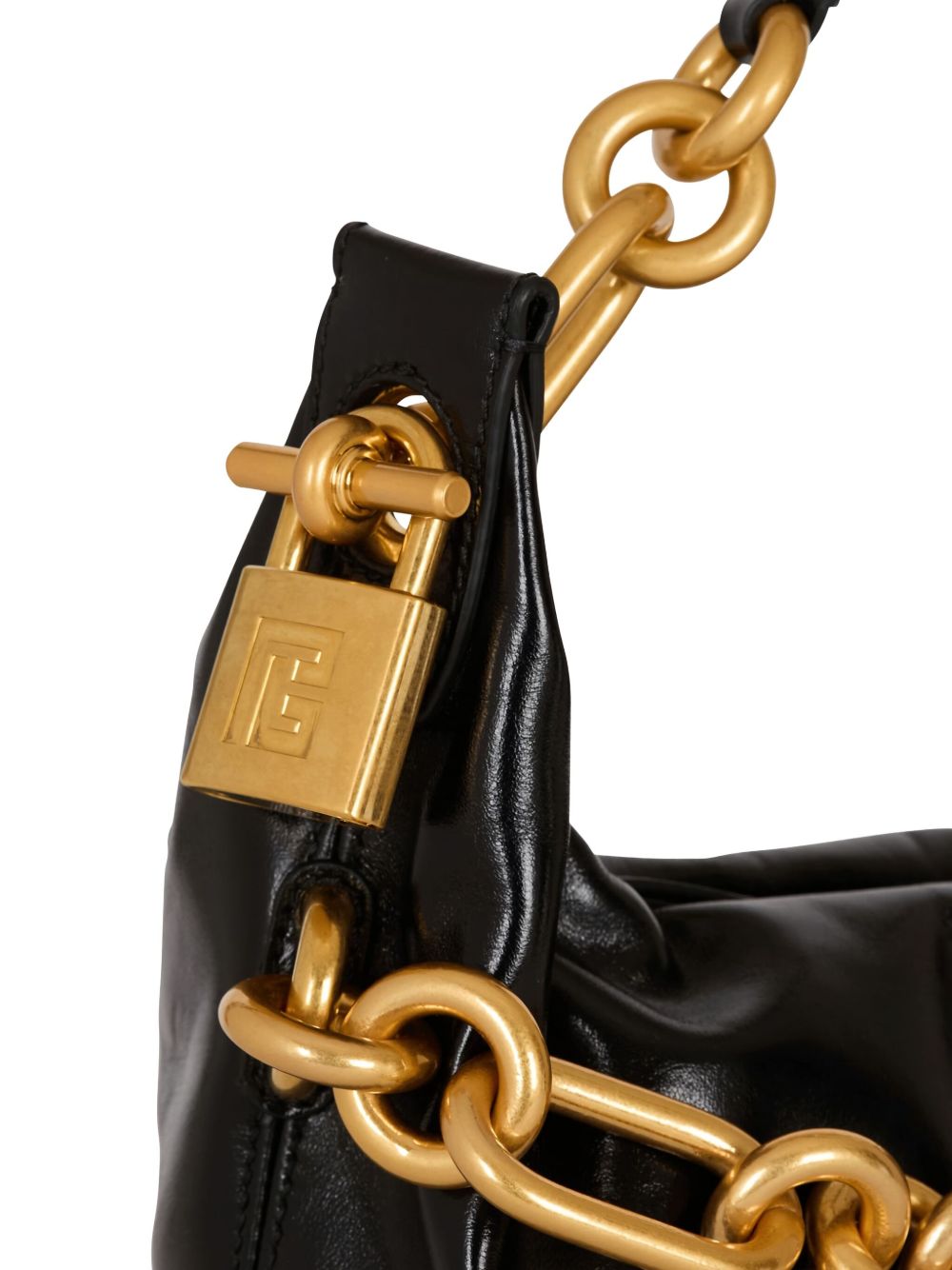 Balmain Women Sync Medium Leather Shoulder Bag
