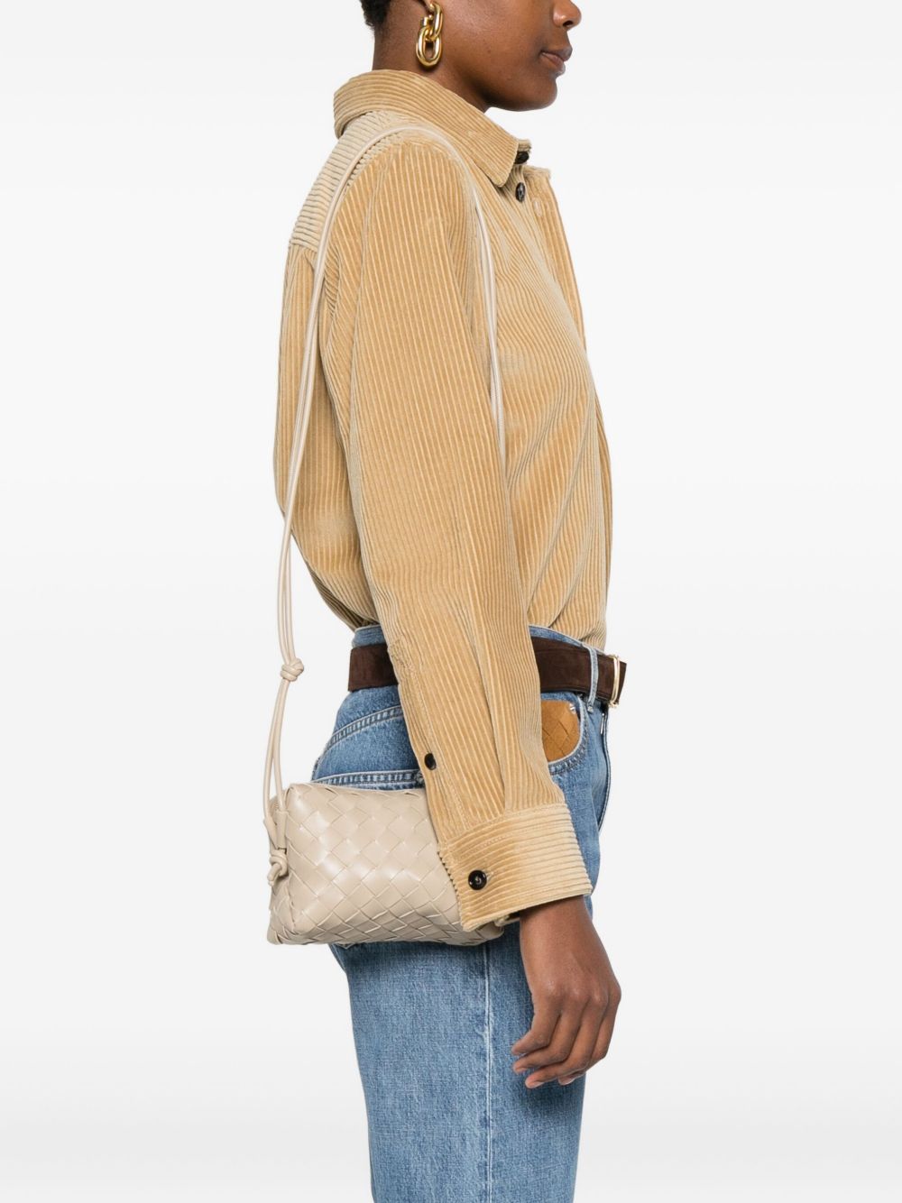 Bottega Veneta Women Loop Mini Leather Crossbody Bag