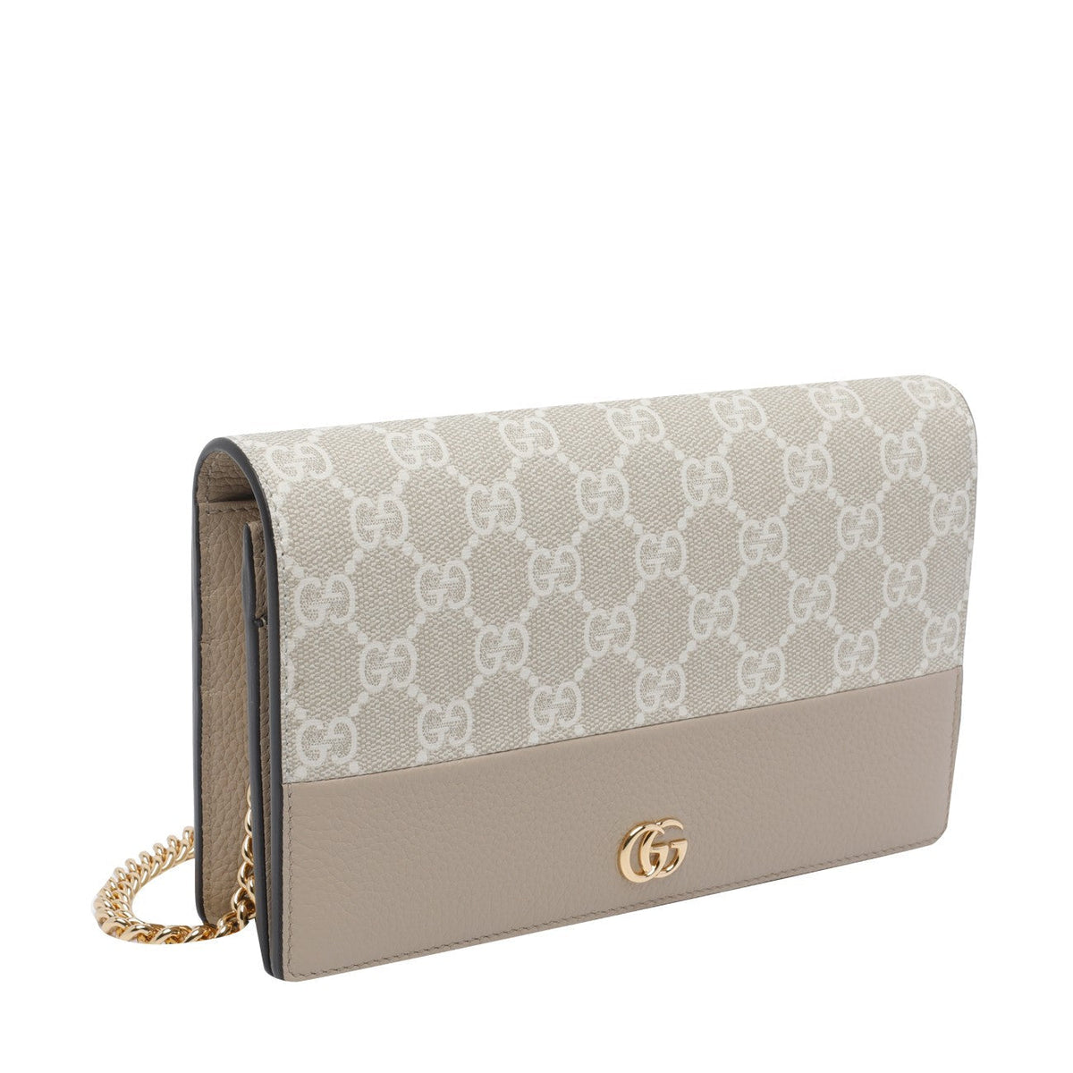 Gucci Women Gg Marmont Bi-Colour With Chain Wallet