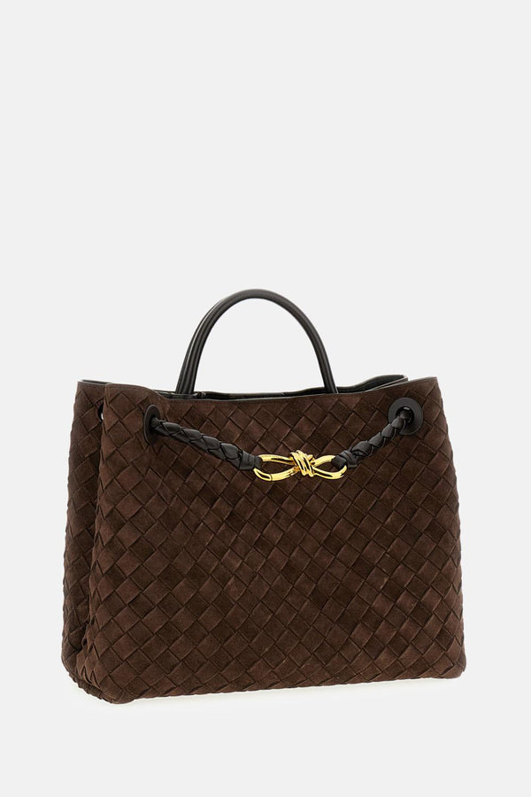 Bottega Veneta Women Medium Andiamo Suede Leather Handbag
