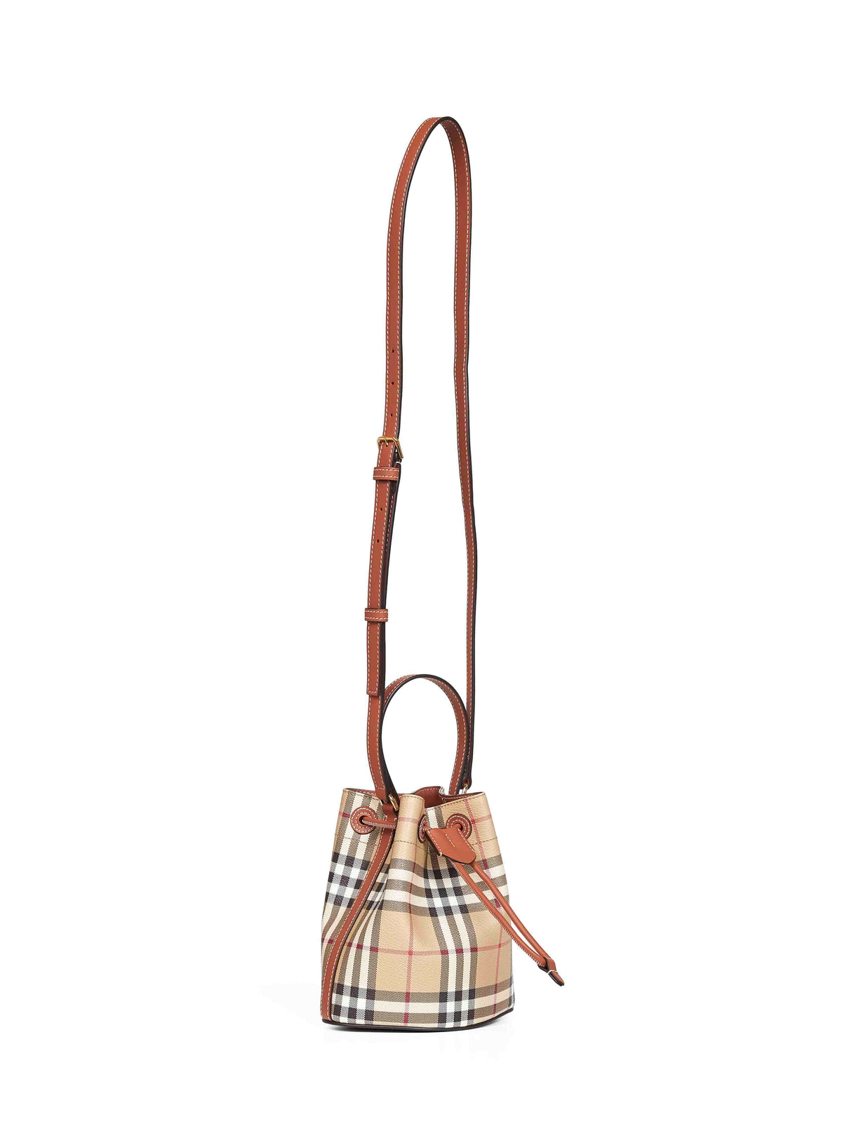 Burberry Women Archive Beige Check Mini Bucket Bag