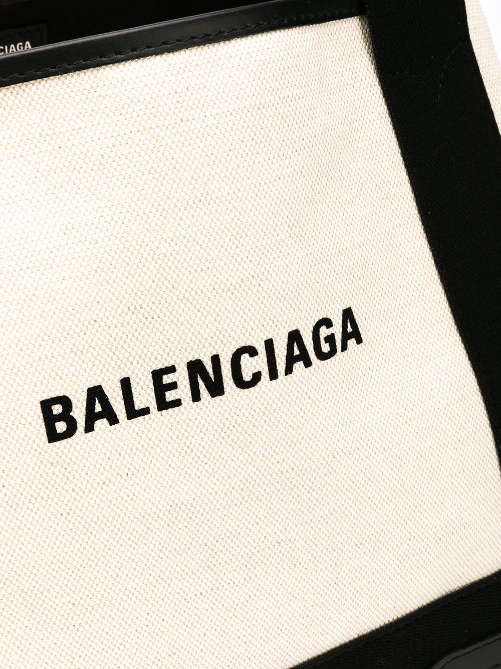 Balenciaga Women Navy Cabas Small Canvas Tote Bag